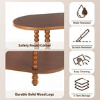 Modern Small Console Table, 3-Tier Oval Narrow Entryway Table with Storage Shelves, Wood Farmhouse Skinny Side Tables for Hallway, Behind Couch, Living Room and Bedroom, Walnut
