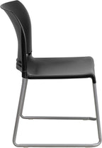 Flash Furniture Hercules Series Contoured Stacking Chairs for Waiting Rooms and Offices, Ergonomic Lobby Chairs with Curved Back, Set of 5, Black