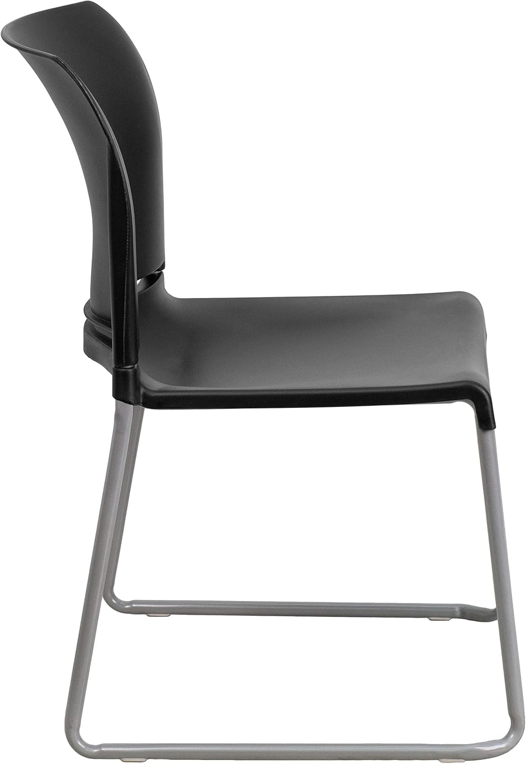 Flash Furniture Hercules Series Contoured Stacking Chairs for Waiting Rooms and Offices, Ergonomic Lobby Chairs with Curved Back, Set of 5, Black