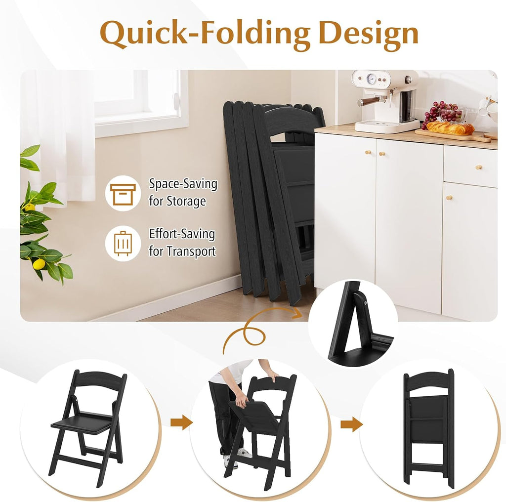 Giantex 20-Pack Folding Chairs, Portable Resin Event Chairs with Padded Seat, All-Weather Resin Frame, 1100 lbs Static Capacity, Lightweight Foldable Chair for Office, Wedding, Party, Outdoor