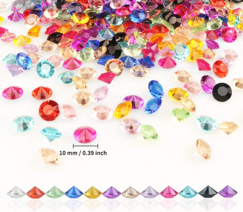 1100 Pieces Clear Wedding Table Scatter Confetti Crystals Acrylic Diamonds Rhinestones for Table Centerpiece Decorations Wedding Decorations Vase Beads Bridal Shower Decor(Multi, 10 MM)
