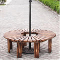Tree Bench Wrap Around Tree Bench,Outdoor Furniture Seating Weatherproof Slats Park Patio Seat(Color2)