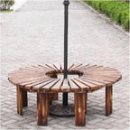 Tree Bench Wrap Around Tree Bench,Outdoor Furniture Seating Weatherproof Slats Park Patio Seat(Color2)