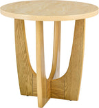 25" Round End Table, Wooden Side Table, Night Stand for Living Room,Reception Room (Oak Color)