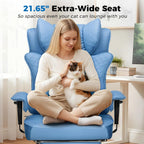 GTPLAYER Big and Tall Office Chair, Wide Ergonomic Gaming Chair with Deluxe Embossing Designed Leather with Foot Rest,150°Reclining Adjustable Soft Armrests Pocket Spring Back Support and Pillow