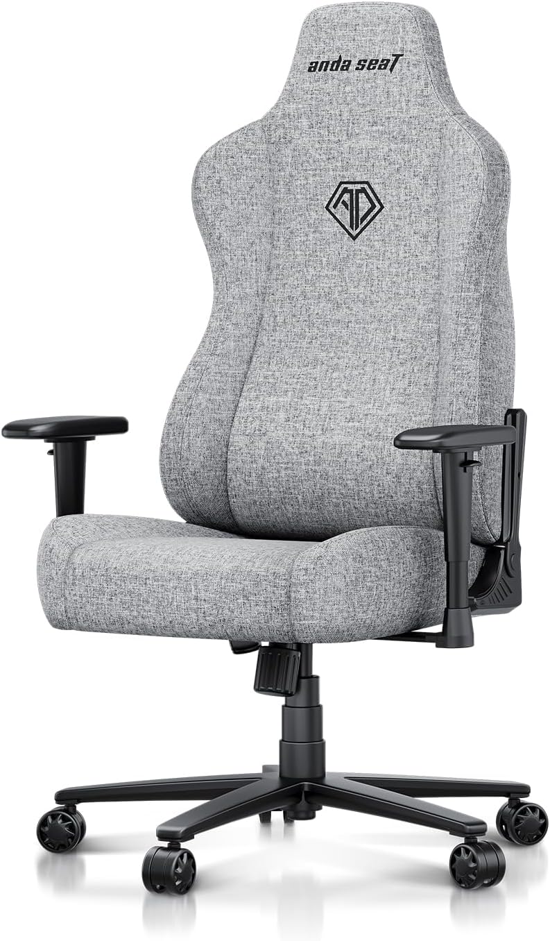 Anda Seat Novis Gaming Chair for Adults -Reclining Video Game Chairs, Linen Fabric Ergonomic Office Chair for Home & Work, Heavy Duty Back Lumbar Support - Gray Fabric, XL