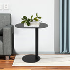 C-Shaped Side Table, H 25" Iron End Table Couch Modern Side Table Laptop Tables Metal Sofa Side Tables TV Tray Under Accent Tables for Living Room Bedroom Bathroom Black