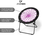 Zenithen Foldable 29" Bunjo Bungee Chair, Plum Jam (Pack of 1) - Lightweight Collapsible Seating for Teens, Adults, Dorms, Bedrooms, Camping & Gaming - 225lb Capacity Portable Seat