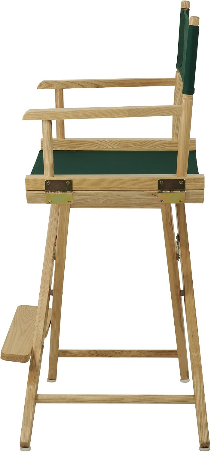 American Trails Extra-Wide Premium 24" Director's Chair Natural Frame with Hunter Green Canvas, Counter Height