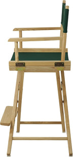 American Trails Extra-Wide Premium 24" Director's Chair Natural Frame with Hunter Green Canvas, Counter Height