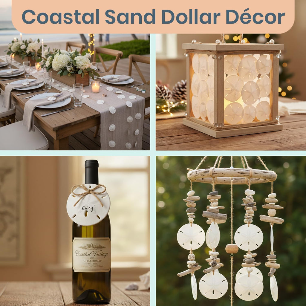 Real Sand Dollars 3" to 3.5" (10 Pack) – Sand Dollar Wall Art & Ornament Set – Beach Wedding Decor – Nautical Party Table Decor – Mini Shells for Crafts – Coastal Gifts