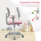 POWERSTONE Kids Desk Chair, Adjustable Mesh Computer Chair with Armrest, Soft Cushion and Mid Back Swivel Office Chair for Teens Students (Pink)