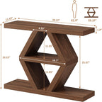 39.4-Inch Farmhouse Console Table for Entryway, Wood Behind Couch Table with Storage Shelves, Rectangular Sofa Table, Narrow Entryway Table for Entrance, Hallway, Foyer, Living Room, Entry Way Table