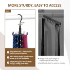 ZEDODIER Belt Organizer for Closet, Heavy-Duty Rotating Belt Hanger Tie Rack Holds up to 24 Belts, Hanging Space Saving Metal Belt Holder for Closet Storage