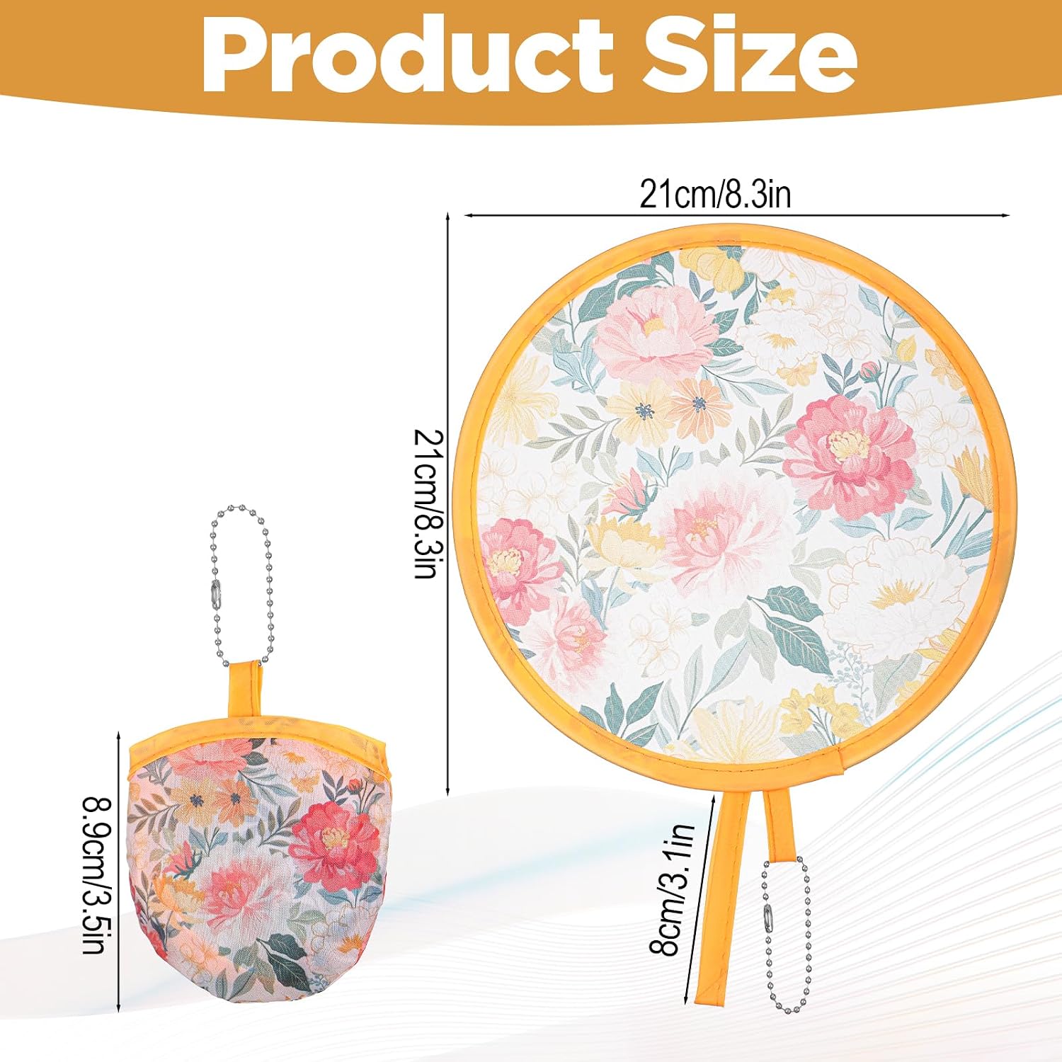 6PCS Floral Round Foldable Hand Fan, 6 Styles Round Folding Fan Japanese Cooling Fans Portable Handheld RoundFans for Indoor & Outdoor Travel Events Party Festival