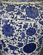 24" Classic Blue and White Floral Porcelain Ceramic Temple Ginger Jar Vase, Large China Qing Style (Blue and White 24-5)