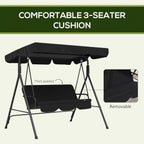 3 Person Outdoor Porch Swing with Canopy