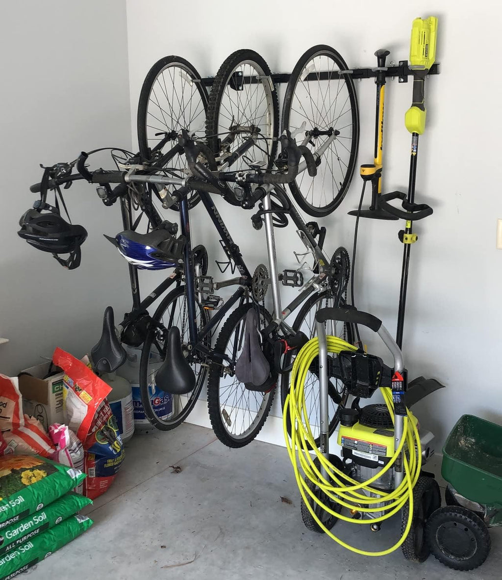 StoreYourBoard Bike Storage Rack – Heavy Duty Garage Bike Rack for 5 Bicycles, Space-Saving Vertical Bike Rack, Adjustable Wall Bike Mount for Garage Organizer, Bicycle Hanger, Holds 300 lbs