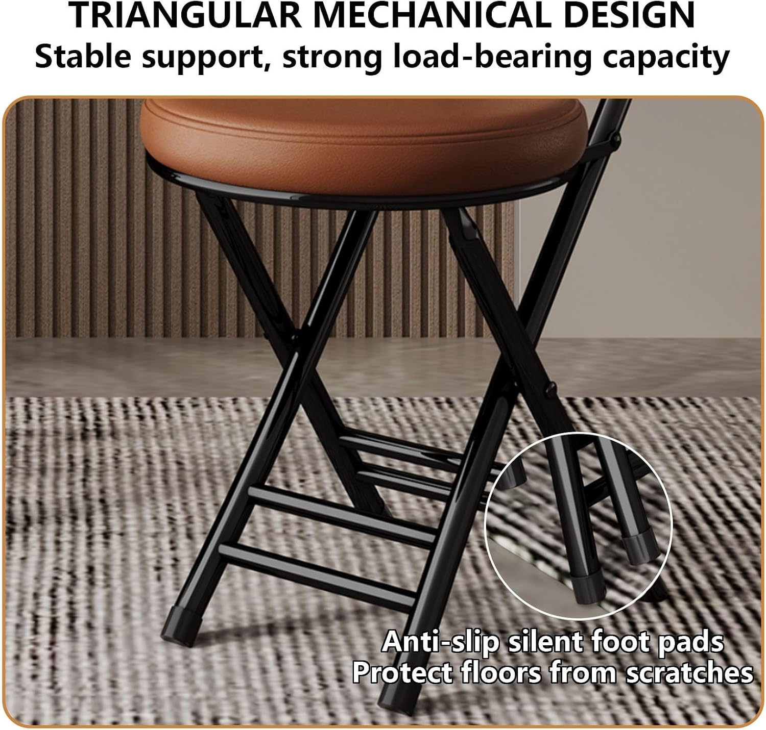 JSWHYBD Cushioned Padded Folding Stools Portable Folding Chair for Home Use with a Comfortable Reclining Backrest Small Footprint Suitable Homes Hotels Conference Rooms(Grey+White)