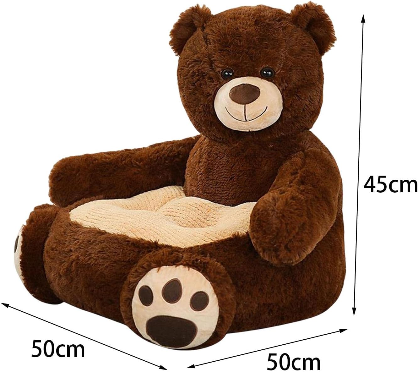 Kids Sofa Seat, Animals Shaped Seat Cushion for Bedroom Living Room Home Decor, Bear