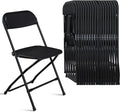 50pcs Folding Chair, Plastic Chairs with 330-Pound Capacity, Easy to Fold and Store Suitable for Indoor & Outdoor, Wedding, Party, Restaurant, Meeting Room, Patio and Garden, Black