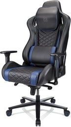 RS Gaming™ Davanti Vegan Leather High-Back Gaming Office Chair, Black/Blue, BIFMA Compliant