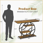 Entryway Table for Foyer,41.3 Inch Industrial Narrow Console Table,Accent Decor Living Room Furniture,Hallway & Sofa Table for Entrance,4-Tier Storage Shelves,Metal Frame,Thick Wood Top
