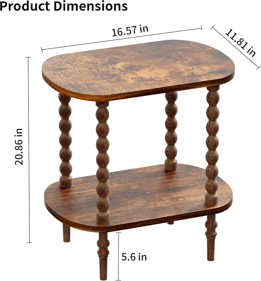 Side Table for Small Spaces, Small End Table for Living Room, Bedroom, Corners, and Office