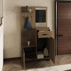 Farmhouse Tall Mirrored Cabinet with Hangers, Console Table for Entryway Living Room,for Kitchen Home