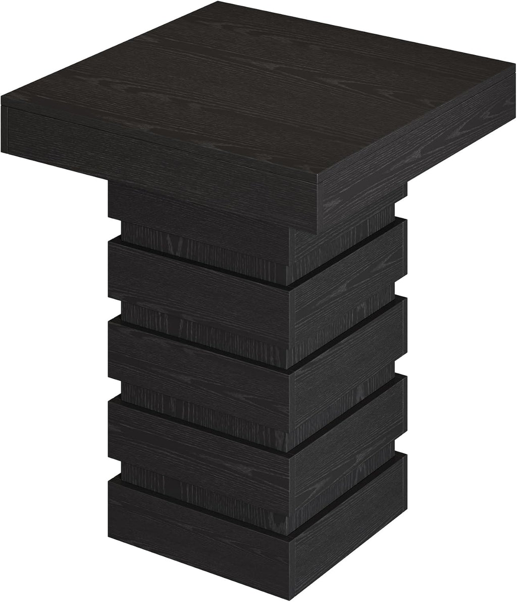 Tribesigns Square Bar Table, 37.4” H Modern Bar Height Pub Table with Stacked Block Base, Black High Top Bistro Table for Kitchen Nook, Living Room, Small Spaces (Table Only)