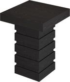 Tribesigns Square Bar Table, 37.4” H Modern Bar Height Pub Table with Stacked Block Base, Black High Top Bistro Table for Kitchen Nook, Living Room, Small Spaces (Table Only)