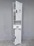 Retro Elegant Tall Bathroom Storage Cabinet, Narrow Storage Unit, Adjustable Shelves, for Entryway Kitchen,for Kitchen Home