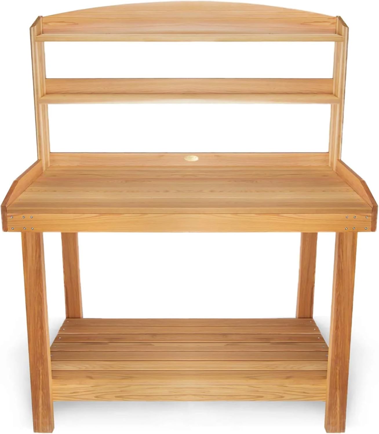 All Things Cedar Deluxe Potting Bench, Outdoor Garden Workstation Table, 24" D x 47.5" W x 61" H