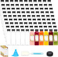 Moretoes 200pcs 16oz Plastic Juice Bottles with Caps, Clear Empty Reusable Water Bottles, Disposable Beverage Containers Bulk for Juicing Smoothies Turmeric Juice Milk and Other Beverages