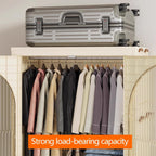 Heavy Duty Clothes Rack - Portable Foldable Wardrobe with Hanging Space on Wheels for Bedroom, Dorm, or Laundry Room Use, 81x50x139cm