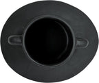Bloomingville Round Stoneware Vase with Reactive Glaze Finish and Vertical Handles, Black