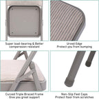 SEALAMB 16 Pack Folding Chairs with Comfort Seat, Heavy Duty Metal Frame Portable Stackable Chairs for Wedding Party Office School Church Events, Indoor Outdoor Use, 350 lb Capacity, Grey