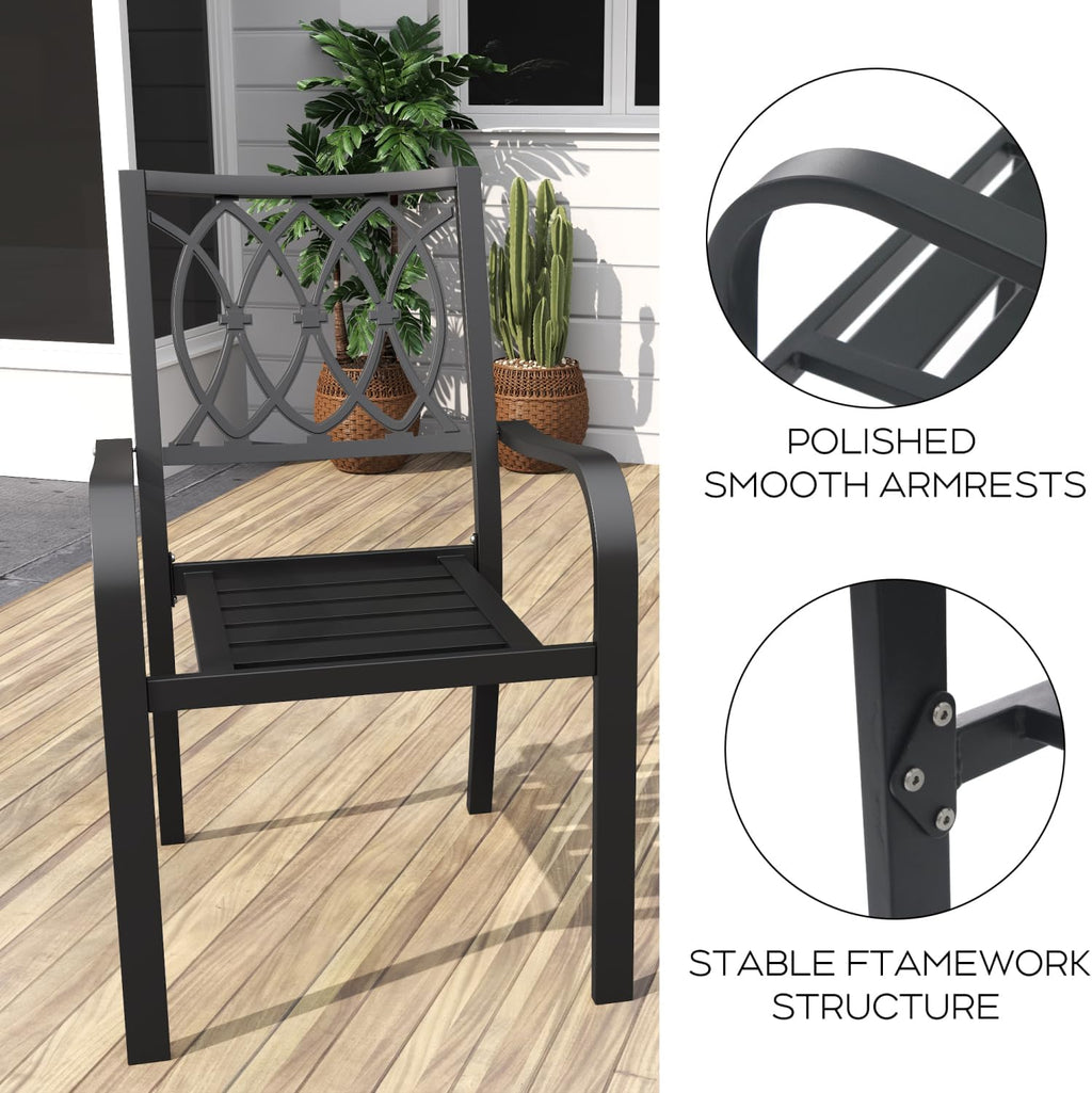 Heavy-Duty Metal Chair with Breathable Design