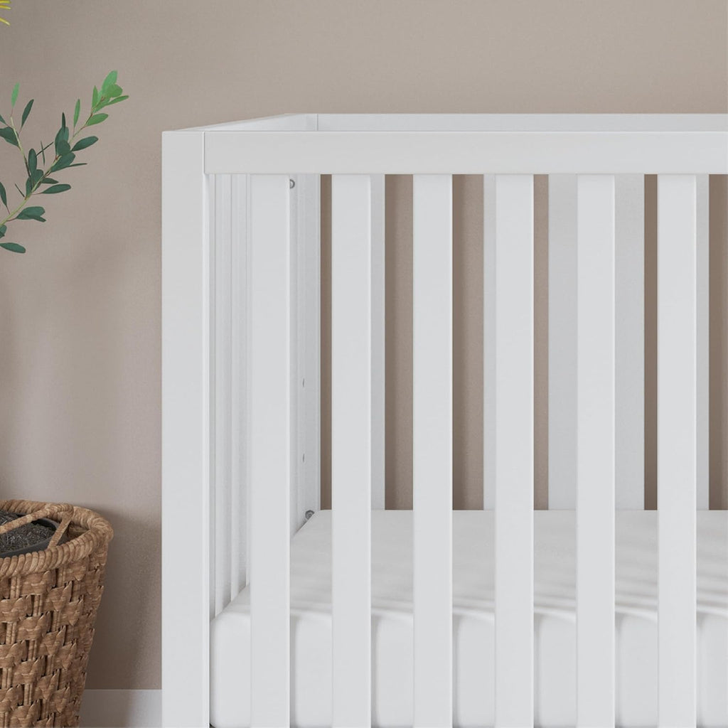 Child Craft SOHO Crib, 3-Drawer Dresser Nursery Set, Chest, 3-Piece, Includes 4-in-1 Convertible Crib, Dresser, Chest (White/Natural)