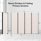 Room Divider 4 Panel Partition Room Dividers & Folding Privacy Screens w/ 3 Metal Feet,88" W Portable Wall Doubles as a Dressing Screen Wall Divider for Office Bedroom Children's Room,White