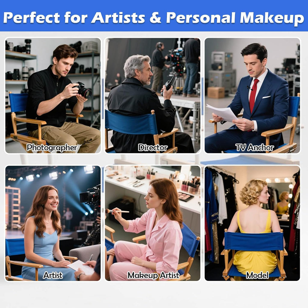 STAY GENT Director's Chair Canvas Replacement Kit 21"L x 8"W - 21"L x 16.5"W Replacement Canvas Durable Cotton Canvas Seat & Back Covers for Home,Model Artist,Makeup,Show Dressing Room, 1 Set Blue