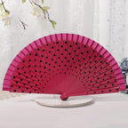 Elegant Flamenco Spanish Hand Fan Wood Folding Vintage Dots Pattern 23cm for Dancing Party Decoration