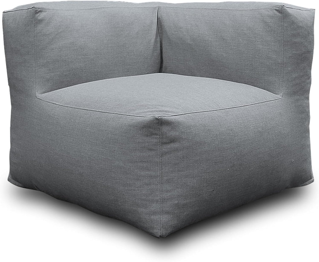 Dineli Modern Arm-Rest Chair Coner Chair Outdoor Furniture Comfy Patio Couch Sofa Outdoor Bean Bag Chair Creating a Unique Patio Garden Modular Contemporary Sofa Lazy Sofa for Outside - Dark Gray