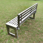 Garden Outdoor Backrest Bench, Stainless Steel Garden Chair, for Balcony Terrace Leisure Benchs Seat(XS)