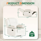 AILEEKISS Nursery Glider Recliner Chair with Adjustable Armrests, Swivel Rocking Recliner for Breastfeeding Moms, 360° Swivel, 30° Rocking, 90°-160° Recline, Easy-Clean Nursery Chair(White)