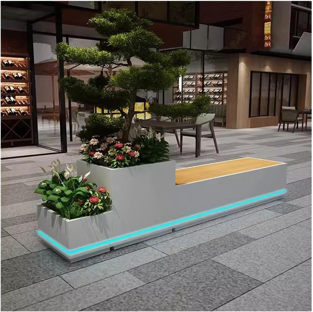 Planter Box with Bench Outdoor Flower Boxes Leisure Chairs Terraces Parks Courtyards Benches Beds