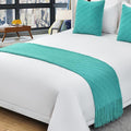 Bohemian Runner Cover with Tassels - Knitting Throw Blanket, Woven Tail Towel for Hotel Home Bed Scarf Protection - King Size Bedding Scarves with Matching Cushions, C-60 * 260CM (2.0m Bed)