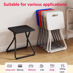 No Assembly Required Folding Stool with Portable Handle, X - Shaped Stable Structure Quiet & Non-Slip Foot Pads Foldable Chairs for Living Room, Balcony, Bedroom and More(Gray)