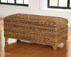 Coaster Home Furnishings - Laughton - Banana Leaf - Storage Bench with Lift-Top Lid and Soft-Close Hinges - Entryway Room - Amber - 500215