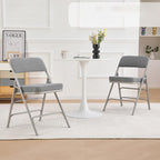 BOOSDEN Padded Folding Chair 2 Pack, Heavy Duty Fold Up Chair with Thick Cushion, Upholstered Fabric Seat, Comfy Foldable Chair, Metal Folding Dining Chair for Indoor Outdoor, Office, Home, Party,Grey